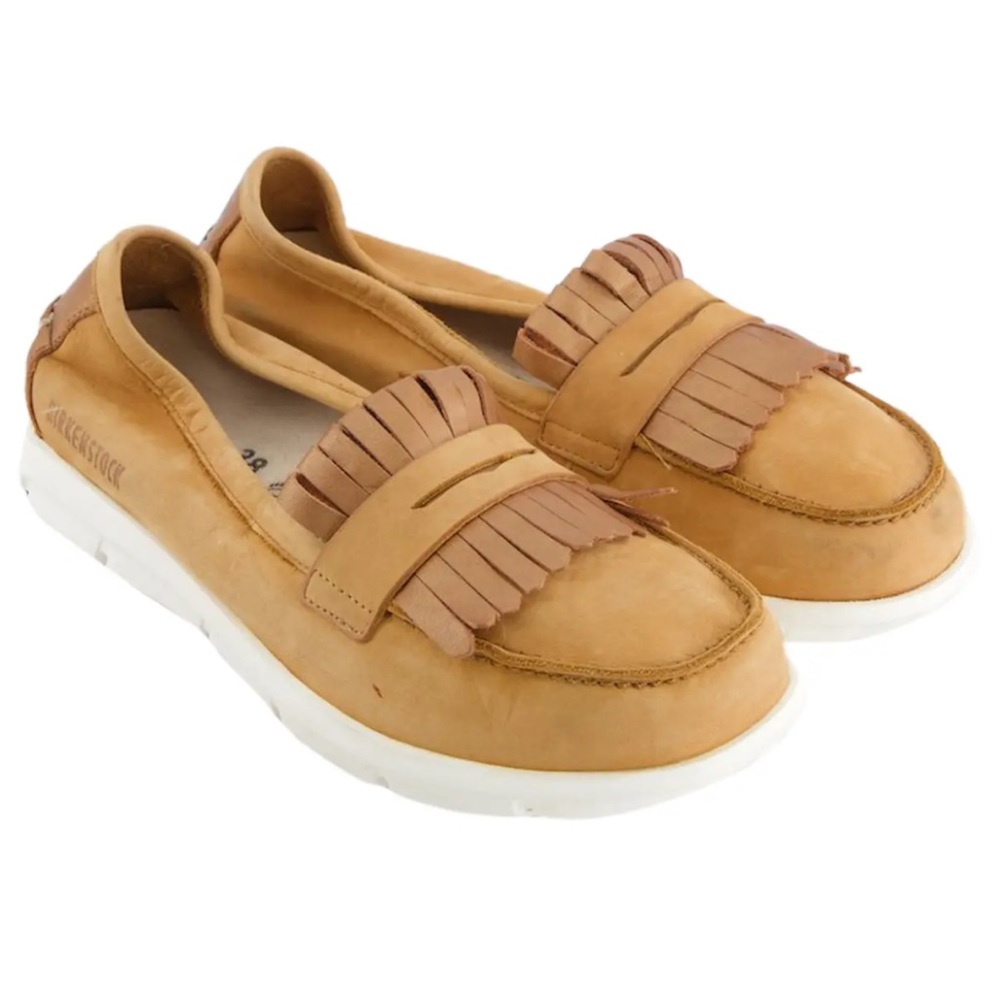 Birkenstock Camel Suede Slip On Flats Size L10 M8 Comfort Germany